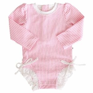 NWT Caden Lane Long Sleeve Swimsuit with Ruffle Bottom